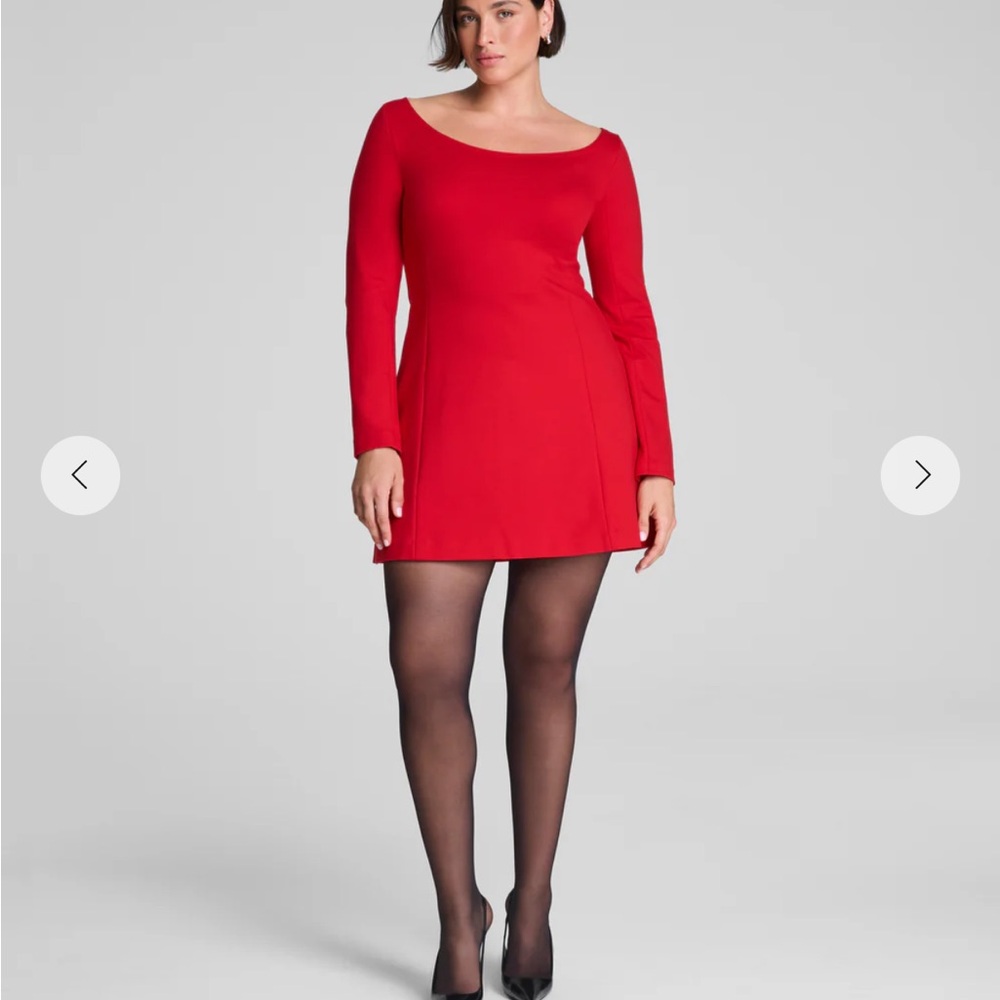 Spanx Pointe Red Long Sleeve Dress